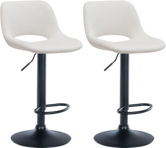 Clp Clp - Set De 2 Taburetes De Bar Camden En Terciopelo Crema Metal Negro Mate