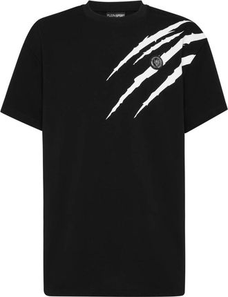 Plein Sport T-Shirt Round Neck SS Scratch - Heren - Sportshirts - Zwart - S - Katoen - Fitness