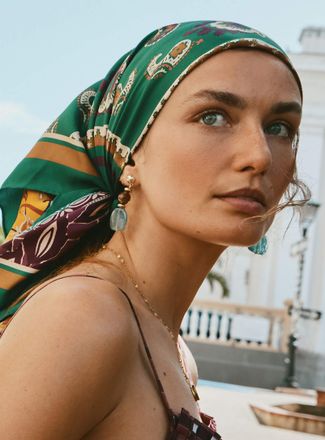 Simons Womens Large gemstone earrings