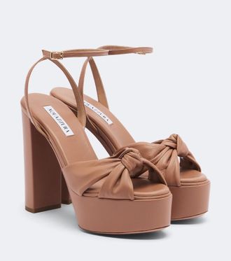 Aquazzura Sandalias con plataforma Cupid de piel