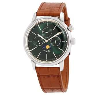 Timex Marlin Quartz Moon Phase Green Dial Mens Watch TW2W51000VQ