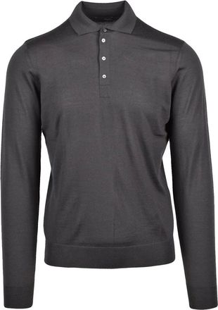 Drumohr Merino Wool Knit Polo - Stone
