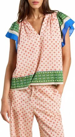 Trovata Clover Blouse In Santorini Border