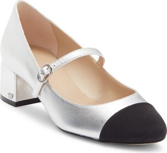 Stuart Weitzman Gabby Mary Jane Pump in Silver/Black at Nordstrom Rack, Size 11.5