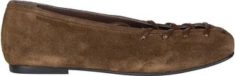 Alohas Bumi Suede Ballerina Allacciata - Dames - Ballerinas - Bruin - 39 EU - Su&egrave;de - Schoenen