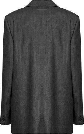 Maison Margiela Womens Blazer Oversized Grey Virgin Wool-Cotton Jacket