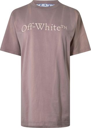 Off-white Womens Off White Crew Neck Regular Fit T-Shirt in Nude - Size 2XS