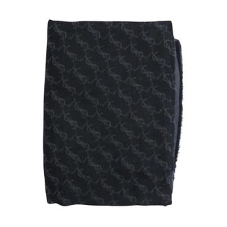 Saint Laurent Accessoires, Heren, Grijs, ONE Size, Wol, Echarpe Monogram Jacquard 1061