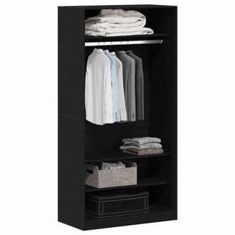 Berkfield Home Modern Black Oak Wardrobe 100 x 50 x 200 cm - Crafted from engine