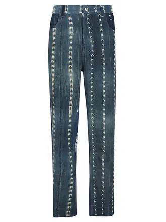 Wales Bonner Mens Miles Tie-Dye Denim Jeans