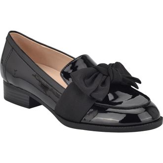 Bandolino Bow Loafer in Black Patent Mill at Nordstrom, Size 5.5