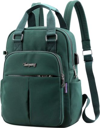 Generic Travel Bag Backpacks Capacity Women Shoulder Laptop Large Jack Bags With USB Backpacks Womens Leather Laptop Backpack (Green, One Size)