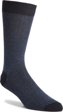 Canali Micropattern Jacquard Wool Blend Dress Socks in Navy at Nordstrom, Size Large