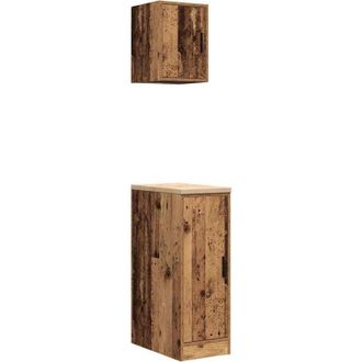 vidaXL Garage Cabinets 2 pcs Old Wood Engineered Wood Vidaxl