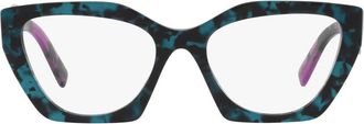 Prada 54mm Cat Eye Optical Glasses in Teal at Nordstrom