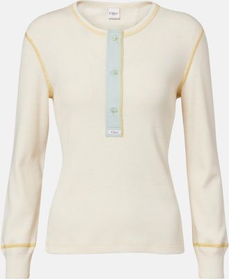 Chlo&eacute; Chlo&eacute; Top in jersey di cotone a coste