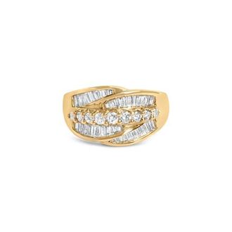 House of Brilliance 14K Yellow Gold 1 Cttw Diamond Cocktail 5 Stone Ring at Nordstrom, Size 7