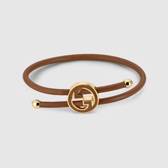 Gucci Bracelet With Enamel Round Interlocking G, Enamel, Enamel