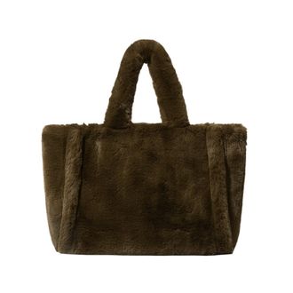 Generic Winter Faux Fur Handbag Simple Stylish Large Tote Soft Women Shoulder Bag Phone Purses Work(Green)
