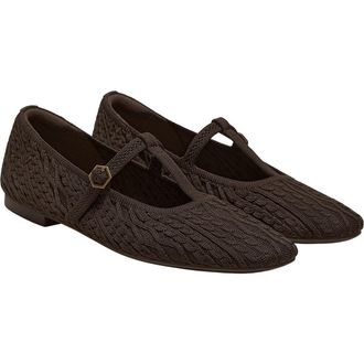 Vivaia T-Bar Ballet Flats in Dark Chocolate at Nordstrom, Size 9.5
