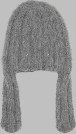 Maison Margiela Mens Beanie Ribbed Hat Grey Wool And Alpaca
