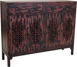 Wanderlust Deco Wanderlust Deco - Aparador De Madera Rojo 136x36x106