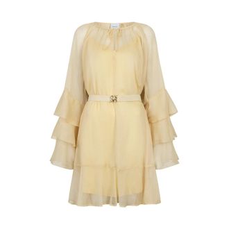 Dante6 Solstice Boho Chiffon Korte Jurk - Dames - Jurken - Geel - Maat: XL Chiffon