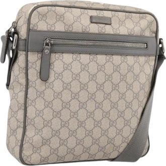 Gucci Pre-owned Vintage GG Canvas Shoulder Bag - unisex - Vintage Schoudertas - Beige - ONE Size - Leer - Vintage