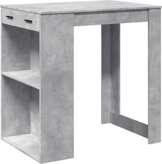 vidaXL Mesa Alta De Bar Madera Ingenier&iacute;a Gris Hormig&oacute;n 102x70x103,5cm Vidaxl