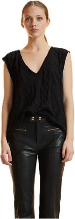 Cynthia Rowley Crinkle Knit Sleeveless Top in Black at Nordstrom, Size X-Small