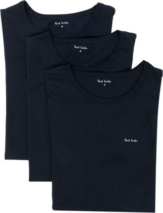 Paul Smith Dark Blue Pack Of Three Logo Cotton T-shirt