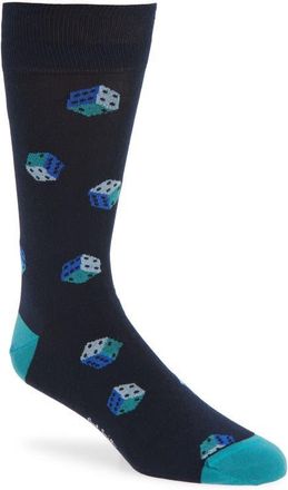 Paul Smith Dice Cotton Blend Dress Socks in Navy at Nordstrom