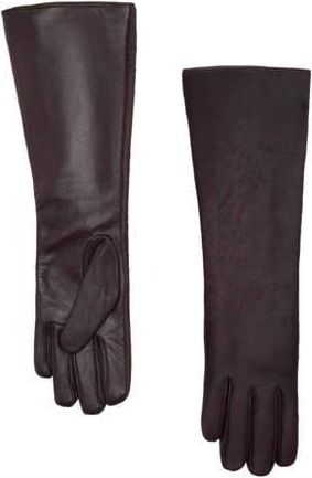 Mango leren handschoenen donkerbruin