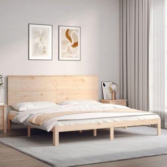 vidaXL Vidaxl - Estructura De Cama De Matrimonio Con Cabecero Madera Maciza