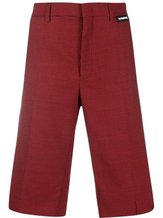 VETEMENTS Shorts sartoriali in pied-de-poule - Rosso