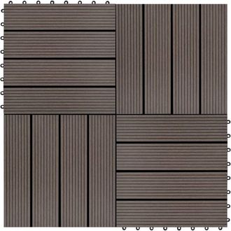 vidaXL Vidaxl - Baldosas De Porche Wpc 30x30 Cm 2 M&sup2; Marr&oacute;n Oscuro 22 Unidades