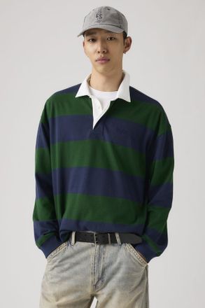 Levi's Hudson Boxy Rugby Shirt - Hombre - XL - Azul / Ronan Stripe Navy Blazer