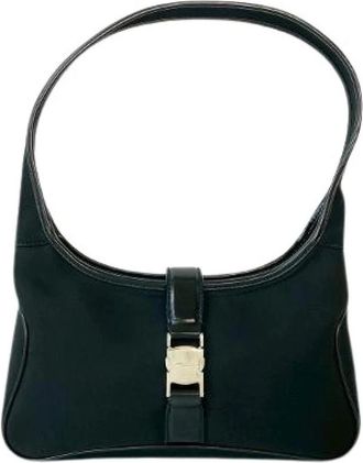 Ferragamo Pre-owned Shoulder Bags, female, Black, Size: ONE SIZE Pre-owned Nylon Shoulder Bag