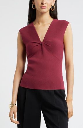 Nordstrom Sleeveless Twist Front Sweater in Burgundy Rhode at Nordstrom, Size Xx-Small