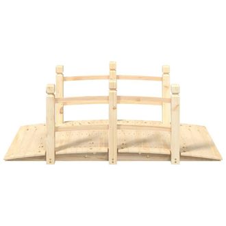 Berkfield Home Durable Garden Bridge with Railings 150x67x56cm Solid Wood Spruce in Light Tan | Size: 150 x 67 x 56 cm