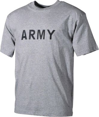 MFH Mens T-Shirt Grey with Army Print Size 3XL