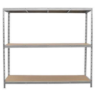 MonsterShop Galvanised Steel Heavy-Duty Racking Unit in Silver