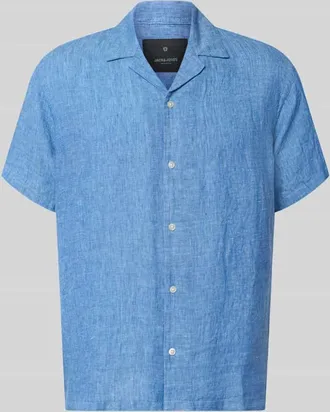 Premium by Jack & Jones Regular Fit Leinenhemd Modell LAWRENCE in Jeansblau, Gr&ouml;&szlig;e XXL