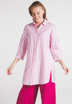Eterna Hemdbluse ETERNA LOOSE FIT, Damen, Gr. 42, pink, 59% Baumwolle, 41% Leinen, normal, Blusen Hemdbluse