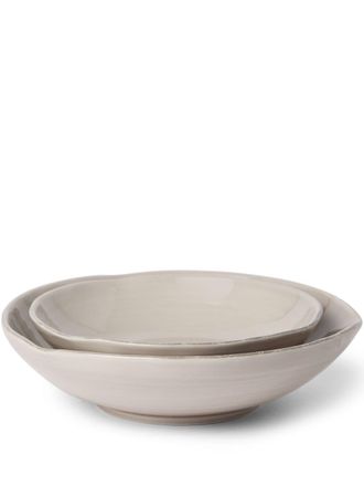 Brunello Cucinelli Set di 2 ciotole con stampa - Marrone