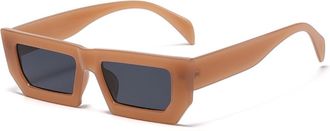 Generic Mens Square Outdoor Sunglasses Vacation Commuter Womens Sports Sun Glasses(Brown)