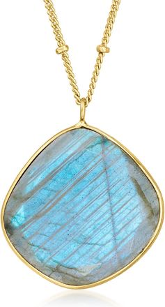 Ross-Simons Labradorite Necklace in 18kt Gold Over Sterling