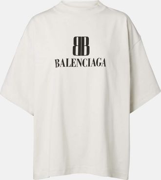 Balenciaga T-shirt in jersey di cotone con logo
