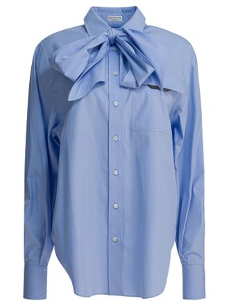 Brunello Cucinelli Lichtblauw Katoenen Shirt