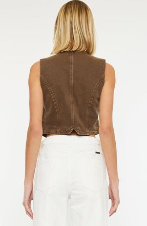 Kancan Vanya V-neck Vest in Brown at Nordstrom, Size Medium